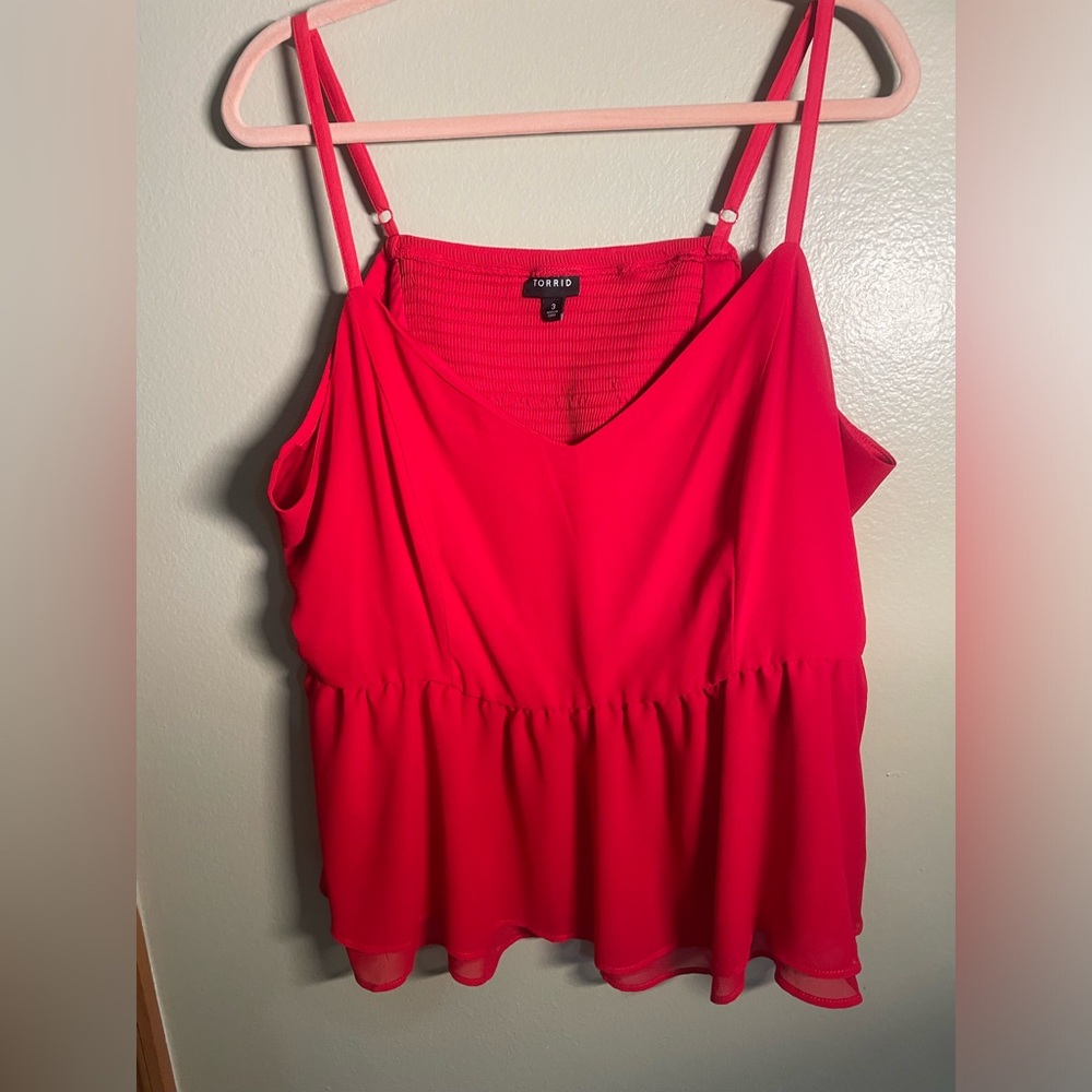 Women's Torrid Super Soft Red Babydoll Top Size 3 - Picture 3 of 5